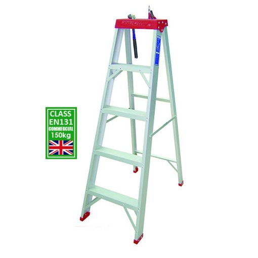 Everlas Commercial 150kg EN131 Certified aluminium step ladder with built-in tool tray in Malaysia
